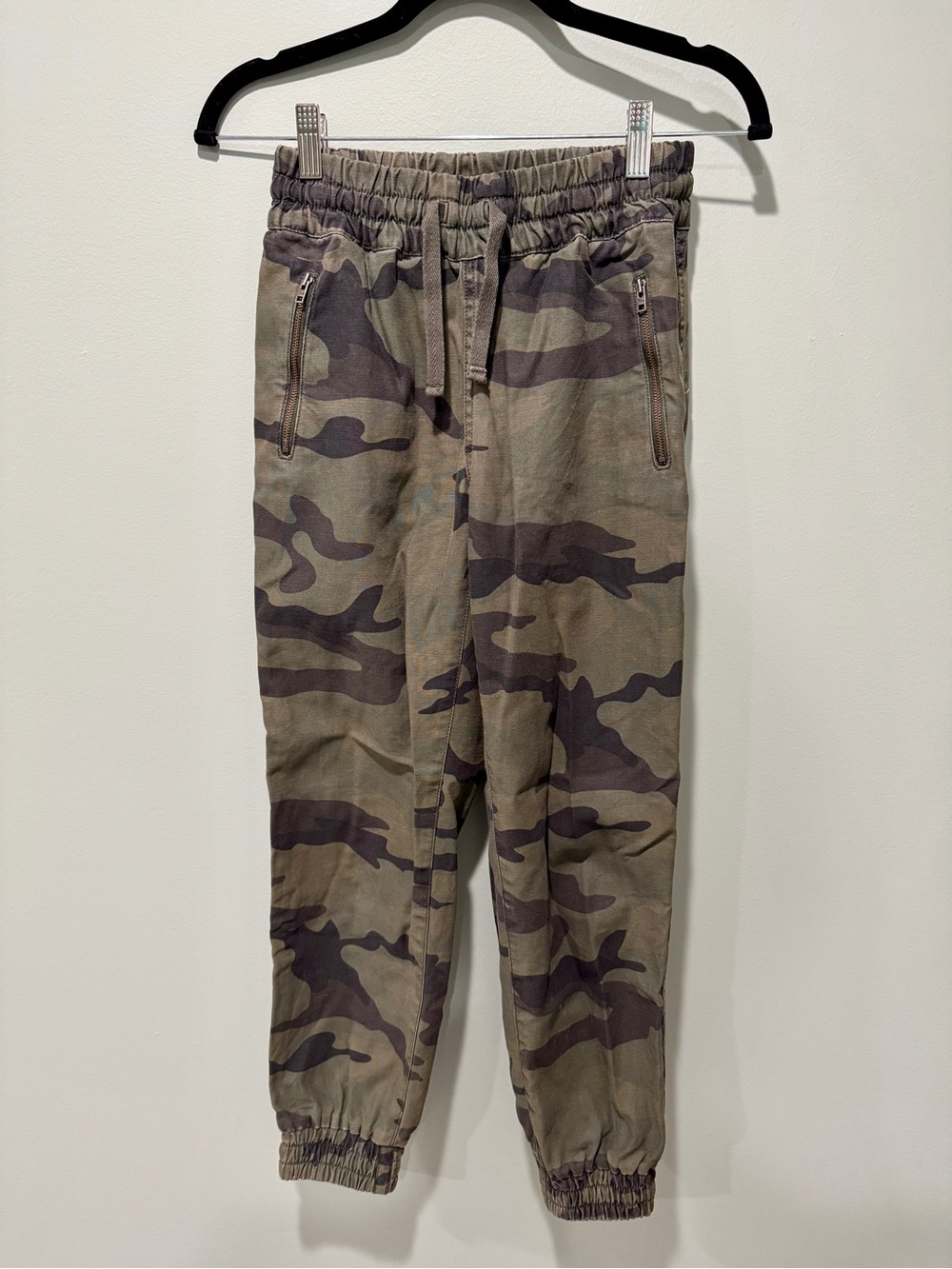 TNA Olive Green Camo Elastic Waist Joggers